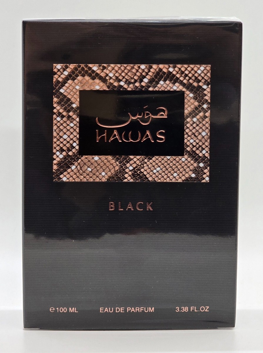 Rasasi Hawas Black 3.3/3.4 oz Eau De Parfum 100 ml Spray For