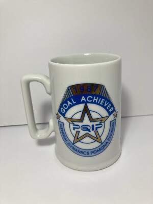 Vtg RARE General Dynamics Goal Acheiver Pomona Division Coffee Tea Mug Cup 1987