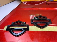 🔥Genuine Harley CVO Touring Fuel Gas Tank Emblems Gloss Black & Orange OEM