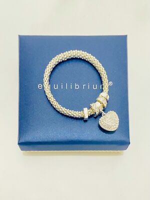 Genuine Equilibrium Silver/Rose Gold Plated Mesh Bracelet With