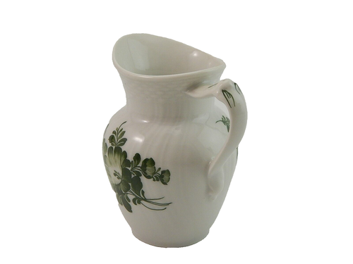 VINTAGE LATTIERA BRICCO ROYAL COPENHAGEN FIORI VERDI GREEN FLOWER CURVED - Picture 3 of 7