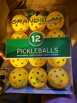 Outdoor Pickleball Balls, Standard 40 Hole, Durable & Visible, Yellow, 12 Count