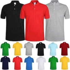 Men Polo Shirt Plain Golf Sports Cotton Tee Jersey Casual Short Sleeve Dry-fit