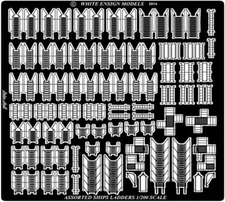 White Ensign Models 1/200 Assorted Ships Ladders Set (1 Photo-Etched Sheet)