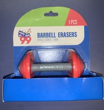 barbell erasers Office School Accessories Brand New Detailed Weights 4” Gym