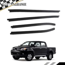 Weatherstrip Window Door Belt Moulding Seal 4Pcs For Toyota Hilux  2005-2015 Cab