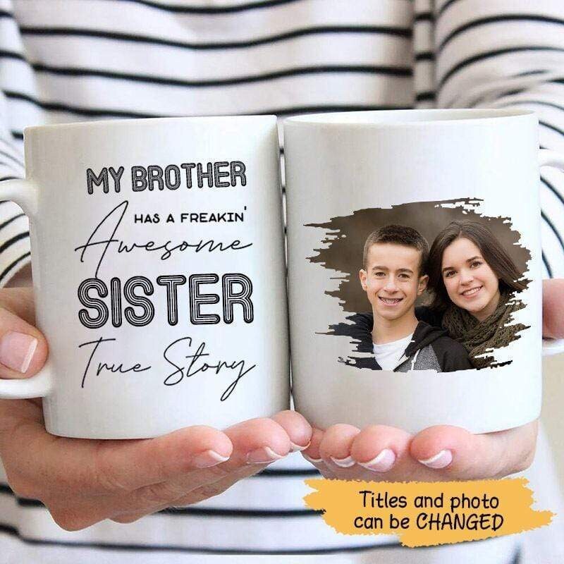 My Sibling Has An Awesome Sibling Personalized Coffee Mug Family Gift Funny Gift