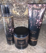 Bath Body Works INTO THE NIGHT 3 Piece Set Mist, Body Cream Candle