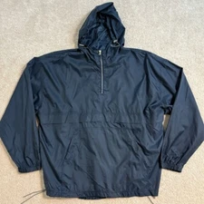 Vintage Foot Locker Pullover Windbreaker Jacket Anorak Y2K Urban Hooded Blue XL