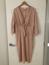 ASOS Tie Front Ladies Dress in Blush - Size 16 -  5+ items free AU post