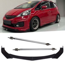 For Honda Fit Jazz Front Bumper Spoiler Lip Splitter Body Kit Glossy Black