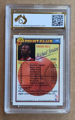Michael Jordan Topps 50 Point Club 1992/93 - NBA Card #205 CGA 9.5