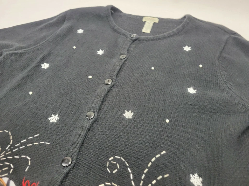 Clásico Element Para Mujer Navidad Abotonada Suéter Cárdigan Muñeco de Nieve Nieve XL Foto 4 de 4