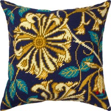 DIY Needlepoint/Tapestry vintage throw pillow cover "HONEYSUCKLE" embroidery kit