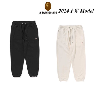 A Bathing Ape Men's Relaxed Fit Sweatpants 2024 FW APE HEAD Embroidery Patch JPN