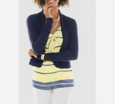 CAbi Style 5153 Navy Blue Easy Topper Long Sleeve Open Cardigan Top Size Large