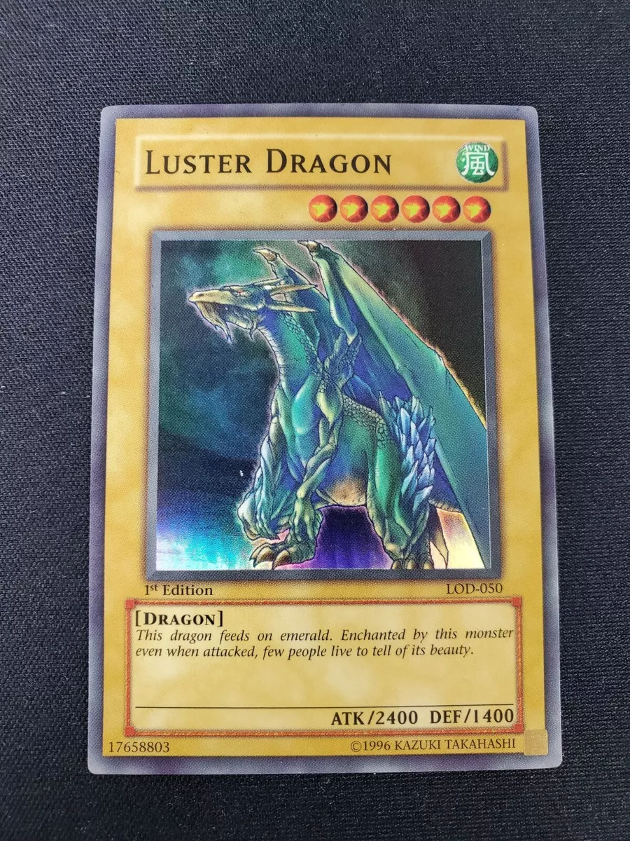 Yugioh Luster Dragon #2 Misprint LOD-050 Super Rare 1st Edition Very Light  Play