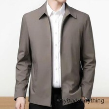 Casual Business Autumn Spring Jackets Outwear Top Men's Zipper Lapel Collar Coat