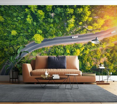 3D Forest Road E2482 Wallpaper Mural Paper Wall Print Indoor Murals CA Honey
