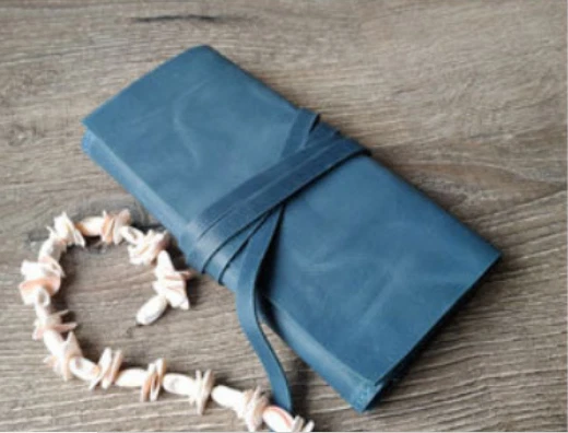 Joyería de viaje cosmética maquillaje bolsa reloj pulsera cuero vaca bolsa azul H974 Foto 3 de 4