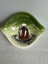 vintage Sascha B Brastoff ceramic bowl dish, Walrus C2, Beautiful Alaska MCM