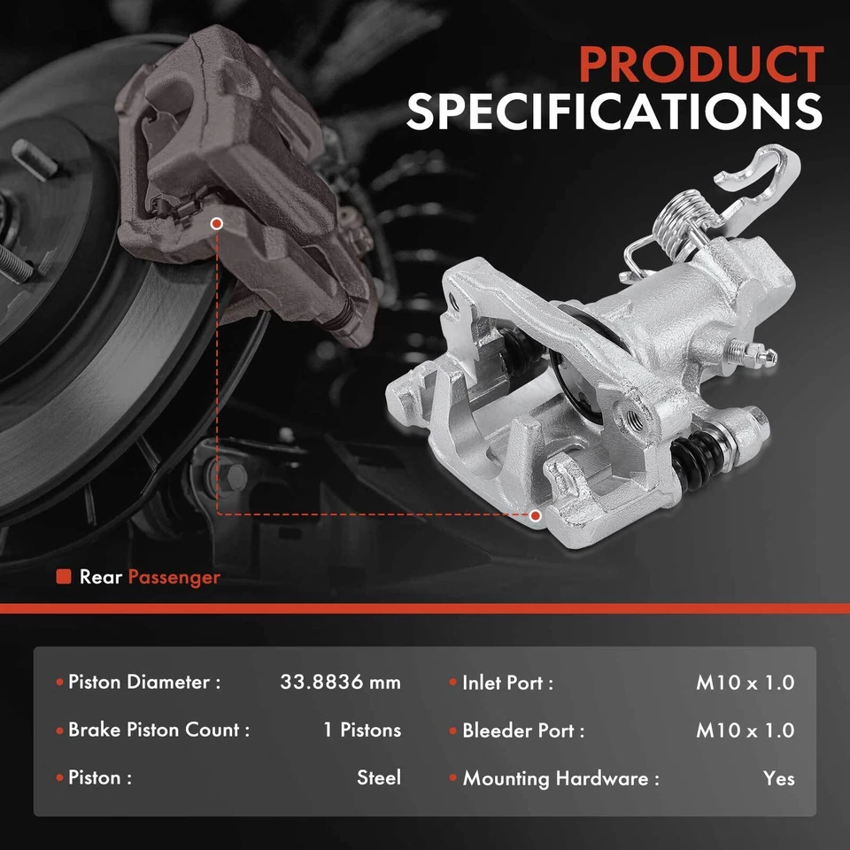 Pinza de freno de pasajero trasero para Hyundai Elantra 2001-2004 Tiburon Kia Spectra Foto 2 de 4