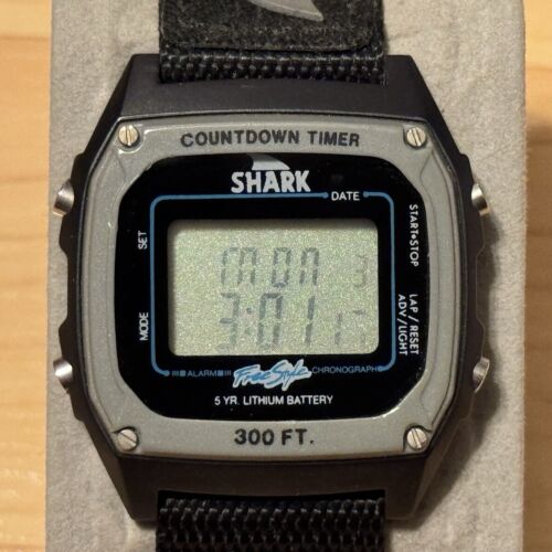 Freestyle Shark Classic Clip Vintage Black Gray Digital Unisex Men's Surf Watch