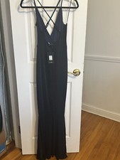 Slinky Navy  Evening Gown 