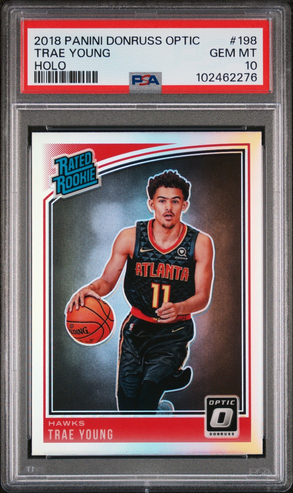 Trae Young 2018 Optic Holo Rated Rookie PSA 10 #198 RC 76