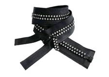 22 Inch #5 Rhinestone Fancy Zippers Dual-Strand/Czech -Double Row Separating