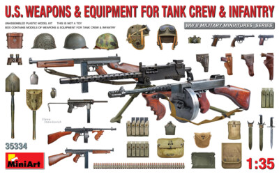 MiniArt 1/35 35334 WWII US Weapons & Equipment for Tank Crew & Infantry