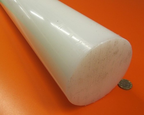 Hdpe White Round Rod 4.00" Diameter x 24" Length Natural - Foto 1 di 9