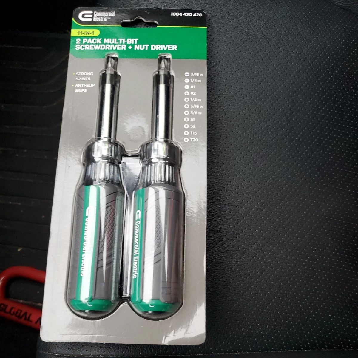 Commercial Electric 11 in 1 Multi Bit Screwdriver and Nut Driver 2 Pack