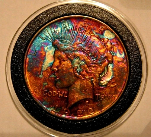 1922 PEACE DOLLAR TONED AND ALMOST UNCIRCULATED ID NO. G-414