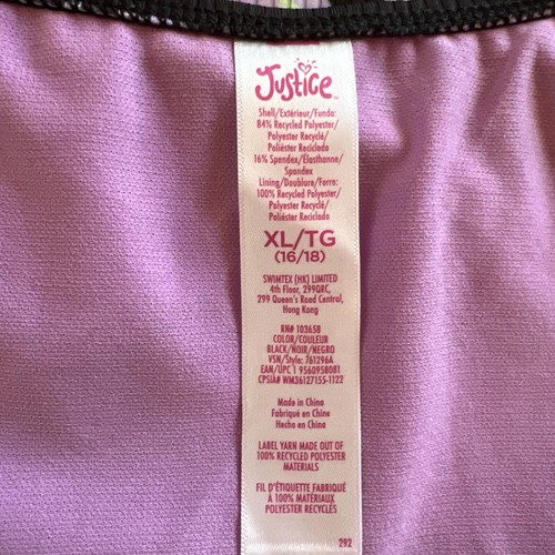 Girls Justice one piece Floral swimsuit Size 16/18 XL NWT - Picture 3 of 5