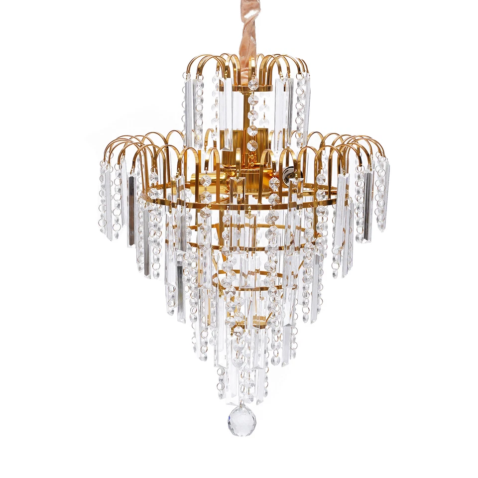 Luxury Crystal Chandelier Modern Ceiling Light Lamp Pendant Fixture Lighting NEW - Image 3 of 4