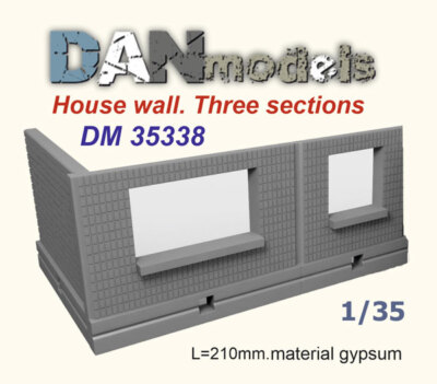 Dan Models 35338 1:35 House wall. Three section 210 mm Diorama accessories kit