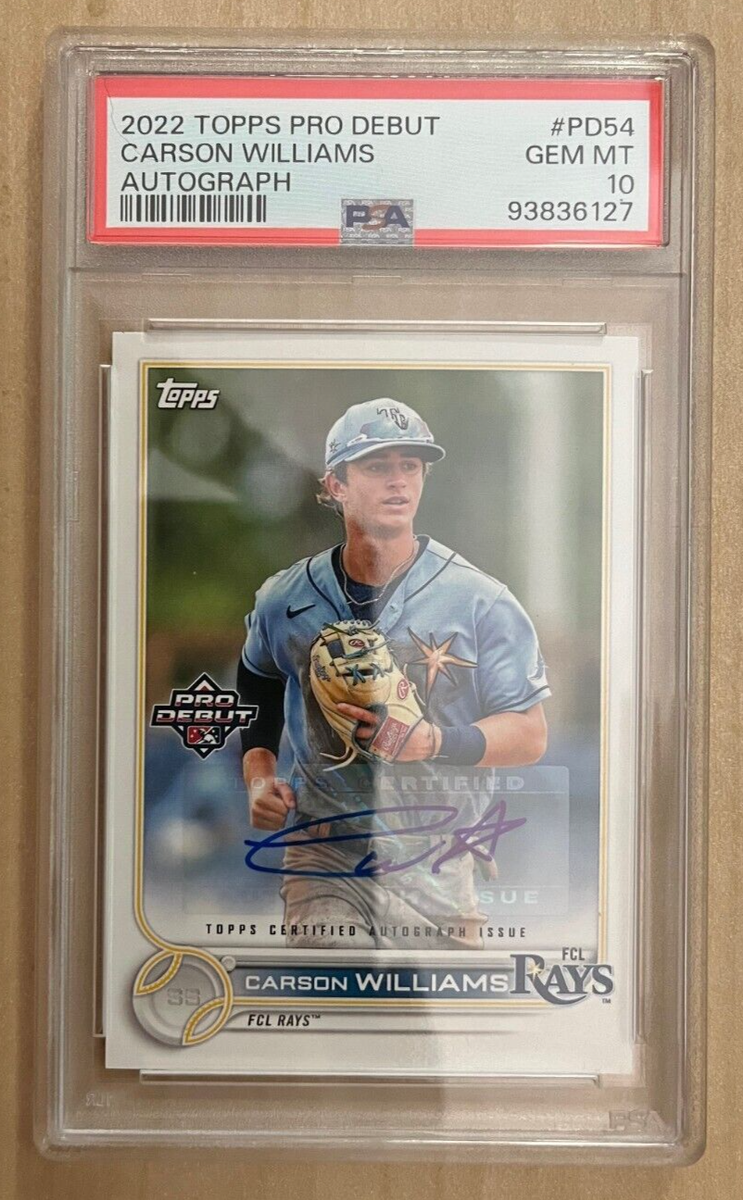 2022 Topps Pro Debut Carson Williams Autograph , PSA GEM 2022 Topps Pro Debut Carson Williams Autograph , PSA GEM