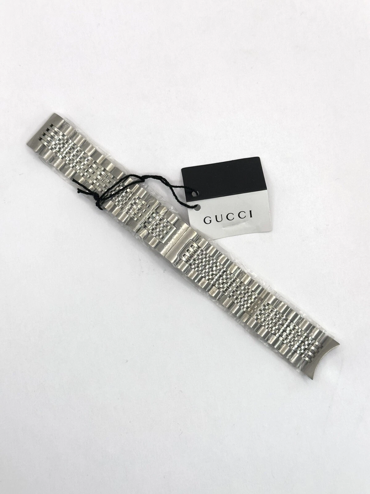 Véritable bracelet Gucci 20 mm en acier inoxydable pour montre homme YA126404 G Timeless
