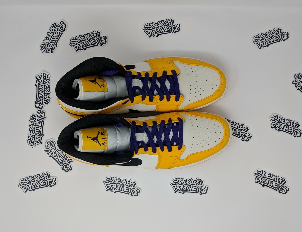 Size 15 Air Jordan Mid Lakers for sale online