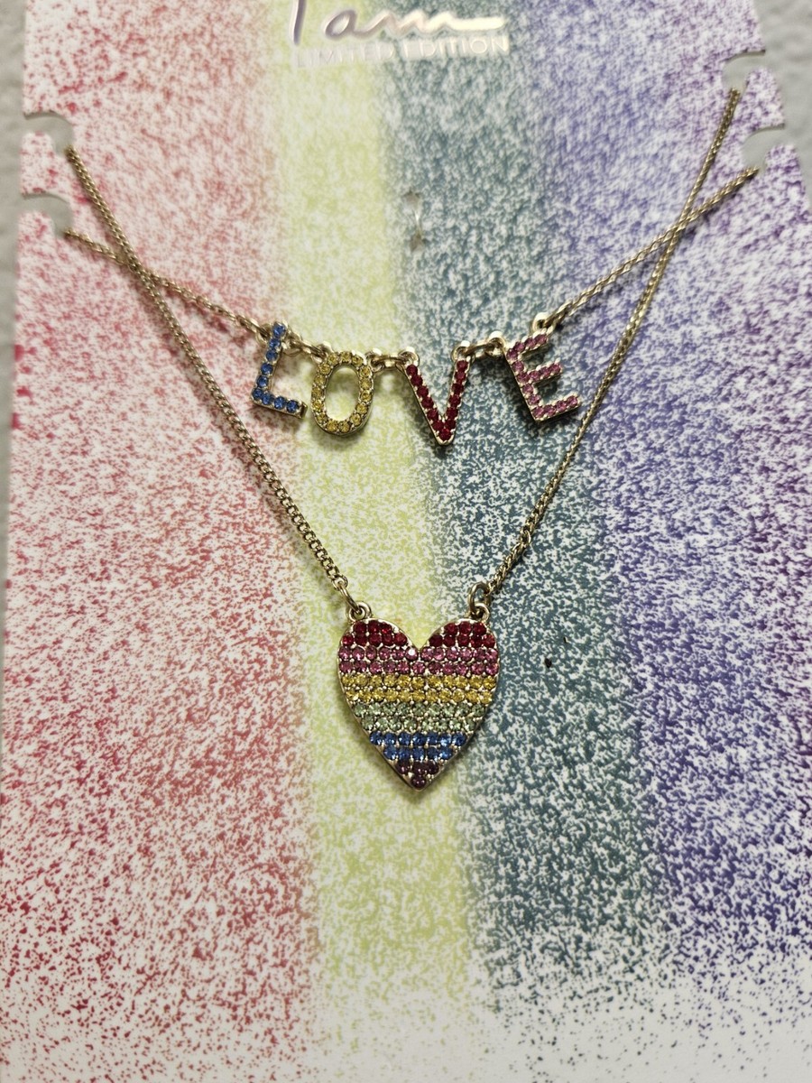 アクセサリー BURBERRY Heart Rhinestone Gold Necklace Heart Charm in Gold - Women | Burberry® Official