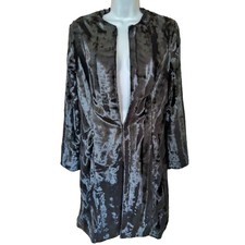 House Of Cb Size Medium 10 Russie Black Faux Fur Coat Pockets Super Soft Glossy