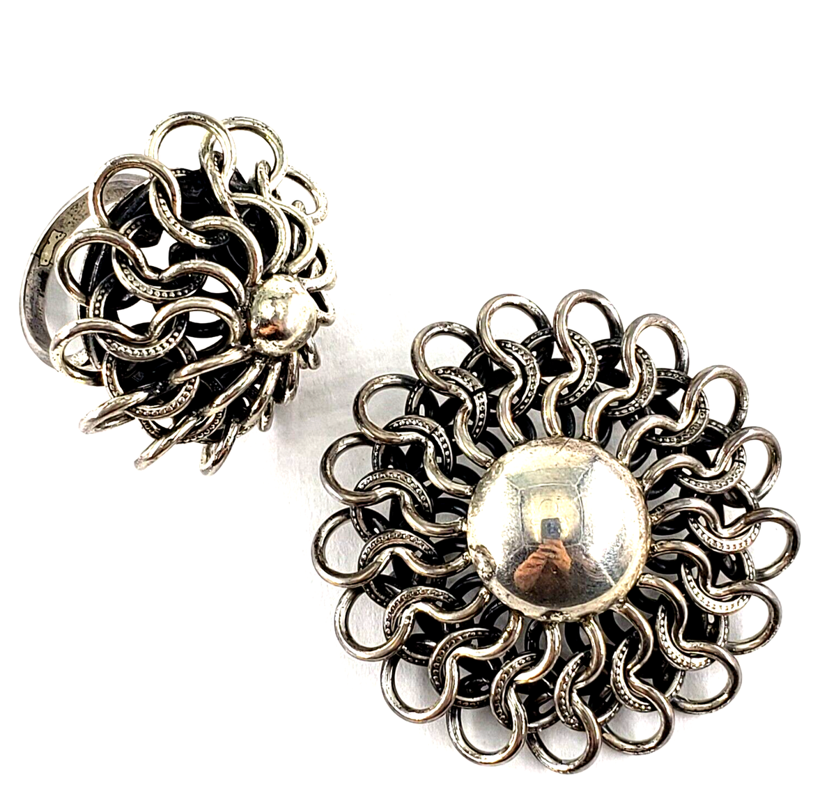 DANECRAFT Sterling Silver Swirl Jewelry Set Brooch Pin Pendant