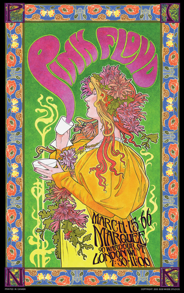 Pink Floyd Marquee '66 Poster by: Bob Masse 24-by-36 Inches | eBay
