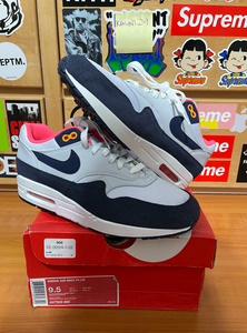 nike air max 1 pure platinum midnight navy racer pink