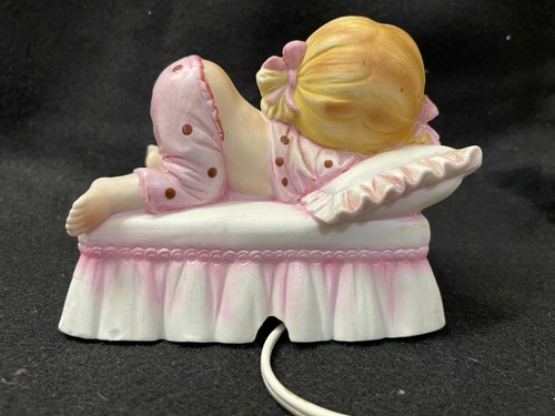 Adorable Lefton China Hand Painted Sleeping Baby Night Light #2327 Made Taiwan - Picture 6 of 9