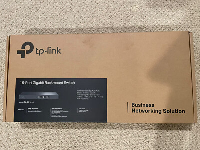 New! TP-Link 16 Port Gigabit Ethernet Switch Fanless Unmanaged (TL-SG1016)