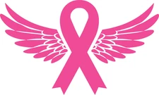 Cancer Awareness Angel Ribbon  Vinyl Decal Sticker