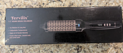 Terviiix 1.5'' Round Brush Volumizer Ceramic Ionic Hot Hair Styling Brush Black