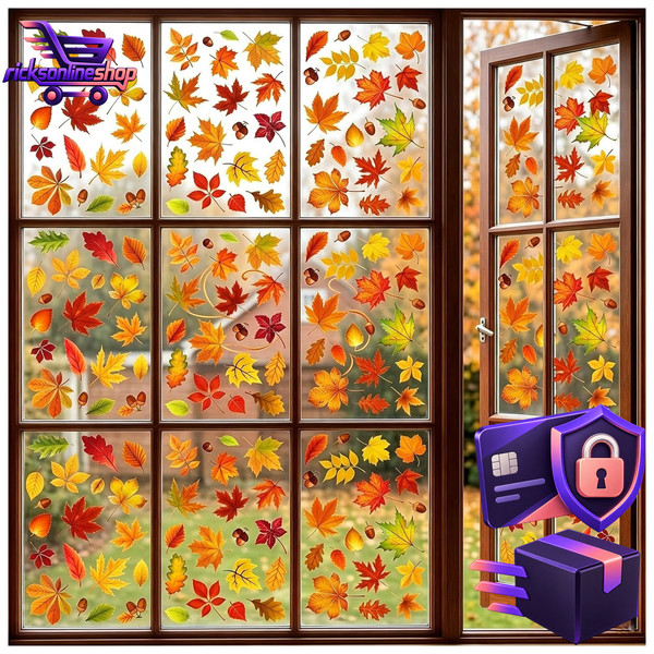 Fensterbilder Ahornblatt Fensteraufkleber Herbst Thanksgiving Deko 174 StüCk-image